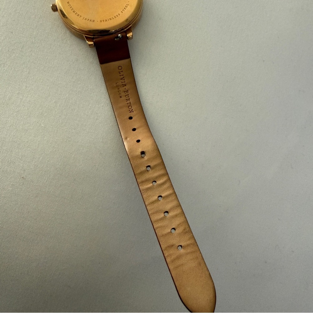 Olivia Burton Brown Leather Strap Gold Round Dial Watch - Picture 7 of 9